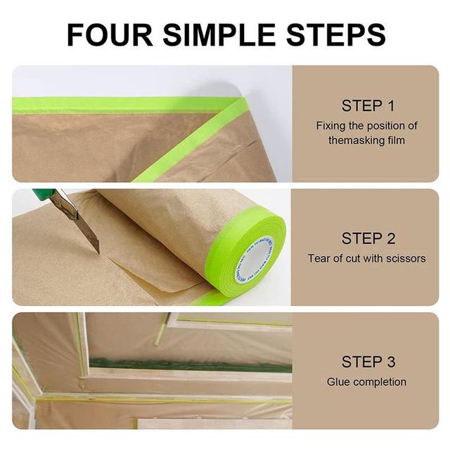 Tape And Drape For Painting Self-adhesive Masking Paper Auto Body